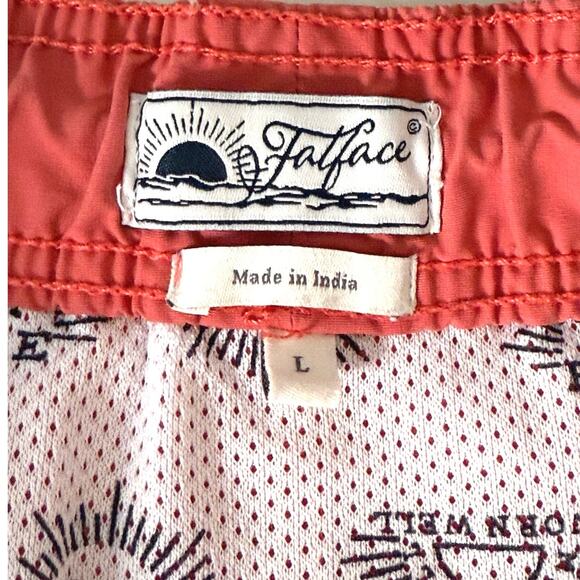 FATFACE men's swim trunks red size large with liner - Picture 2 of 8